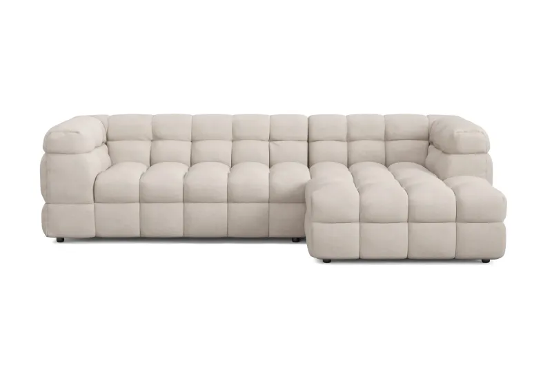 Elise 4-sits Bubblig Soffa med Divan Höger - Beige (Art.nr 3077706) — Andrarum