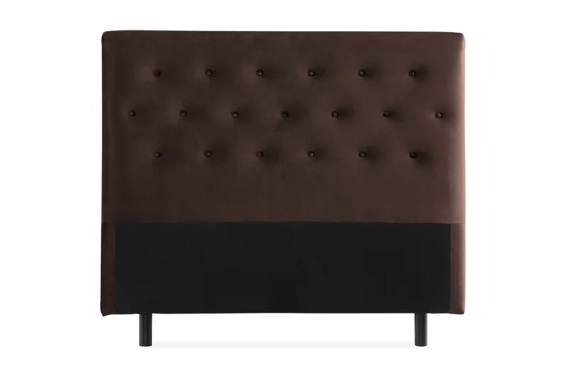 Ella Sänggavel 120 cm Knappar - Brun/Sammet — Brun/Sammet