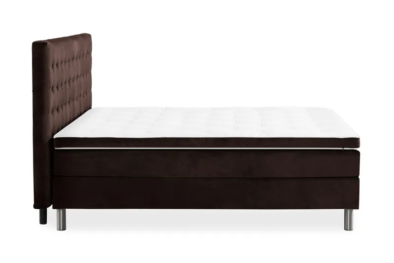 Ella Sängpaket 160x200 cm Rutig Gavel - Brun/Sammet — Brun/Sammet