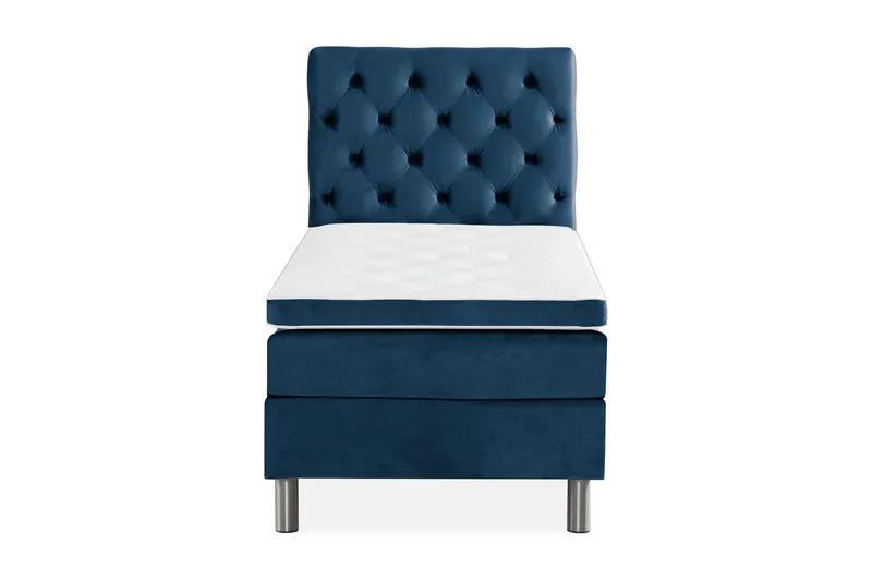 Ella Sängpaket 90x200 cm Djuphäftad Gavel - Mörkblå/Sammet — Mörkblå/Sammet