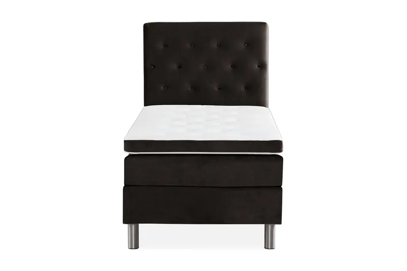 Ella Sängpaket 90x200 cm Knapp Gavel - Mörkgrå/Sammet (Art.nr 669466) — Mörkgrå/Sammet