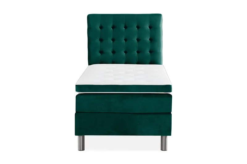 Ella Sängpaket 90x200 cm Rutig Gavel - Mörkgrön/Sammet — Mörkgrön/Sammet