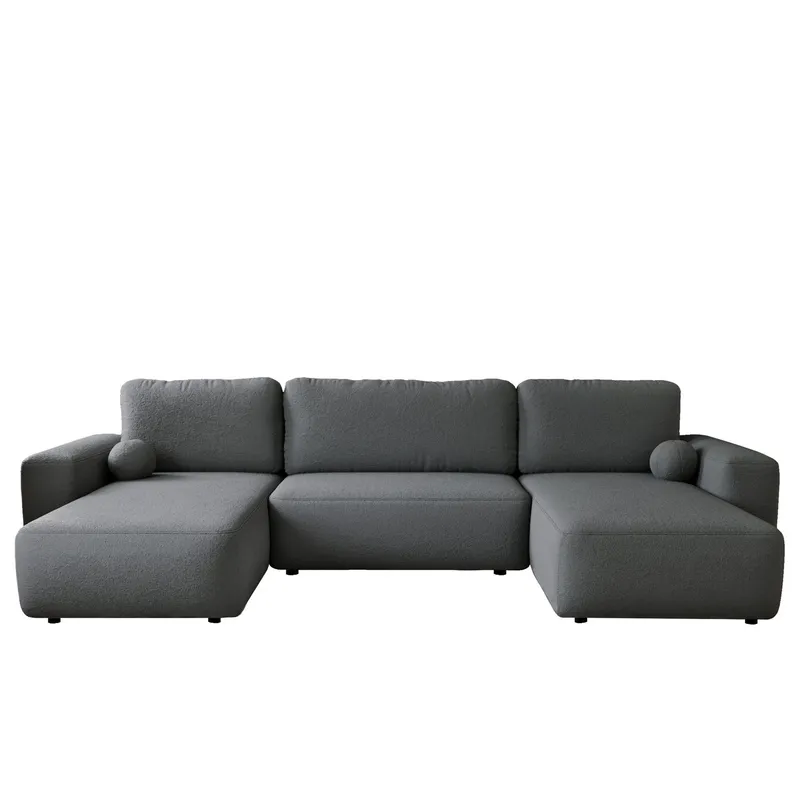 Elvior 5-sits U-formad bäddsoffa med dubbeldivan - grå (Art.nr 3433596) — grå