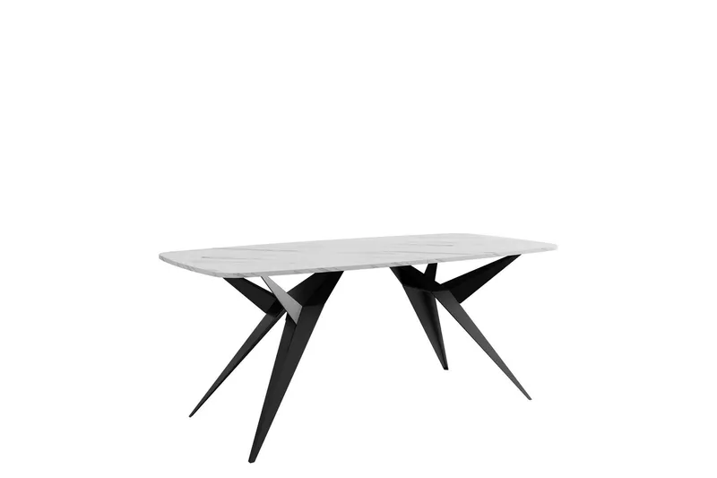 Elvora Matbord 160 cm Rektangulär - Vit/Svart — Vit/Svart