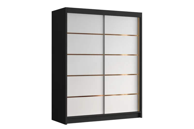 Emet Garderob 150x200 cm - Vit/Svart — Vit/Svart