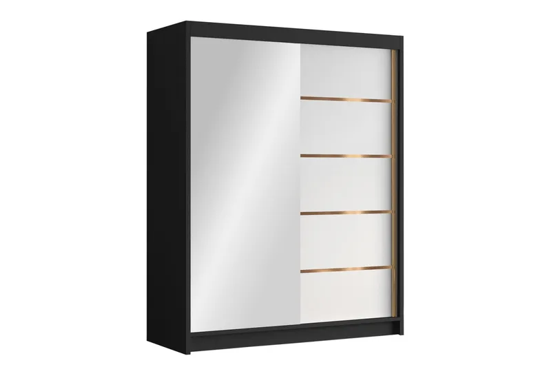Emet Garderob med Spegel 150x200 cm - Svart — Svart
