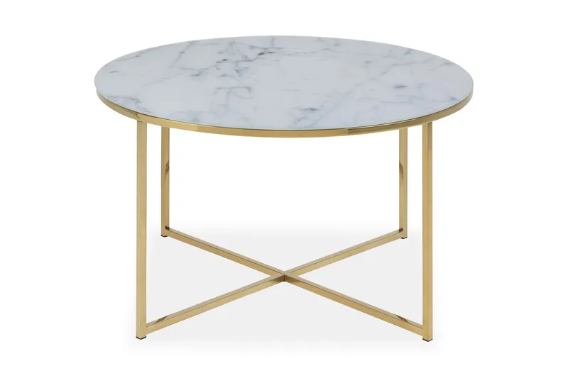 Epiffer Soffbord 80 cm Runt - Vit marmor — Concept 55