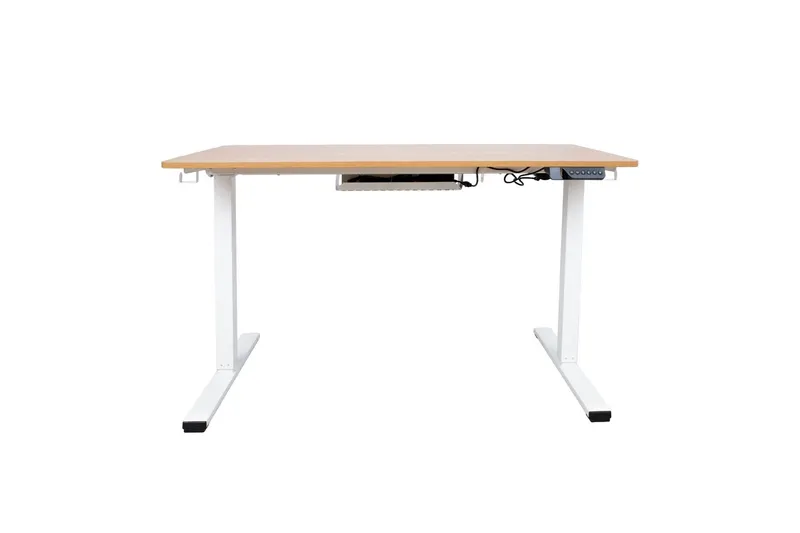 Ergo Skrivbord med 1 motor 120x60 cm Vit/ek