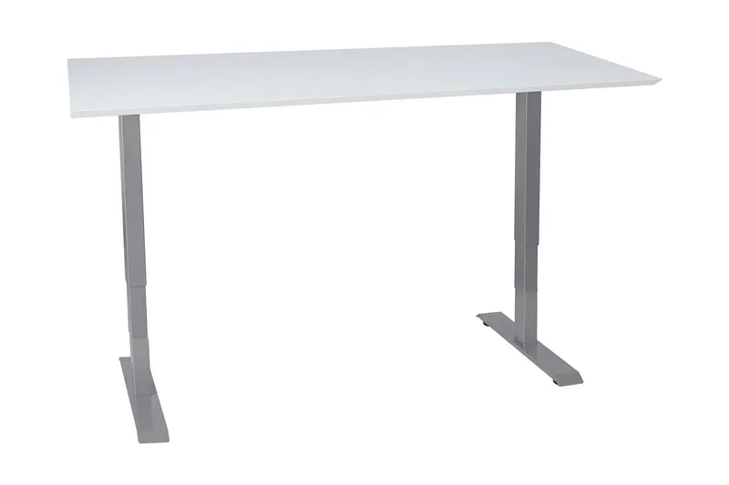 Ergosum 2 Skrivbord 160 cm Höj-och Sänkbar - Vit/Grå — Vit/Grå
