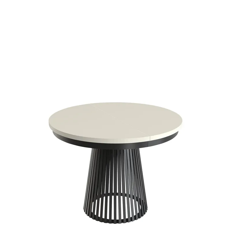 Erylan Matbord rund förlängningsbart 100-180 cm - svart, beige — svart, beige