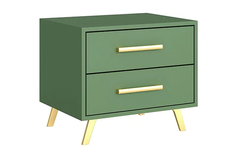 Escaldes Sängbord 54 cm - Matt Grön/Guld — Scandinavian Choice