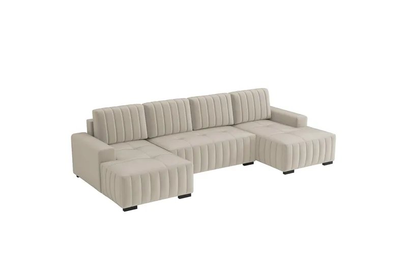 Esher Bäddsoffa Dubbeldivan 4-sits i Plysch - Beige (Art.nr 3079217) — Beige