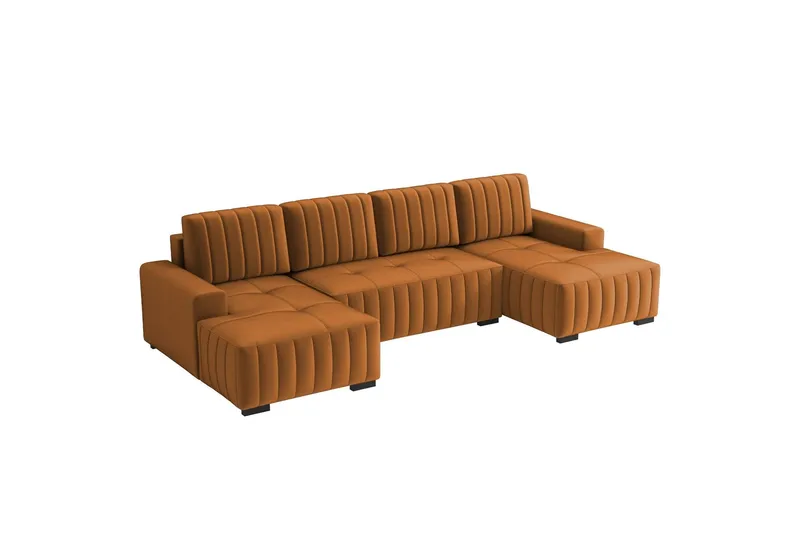 Esher Bäddsoffa Dubbeldivan 4-sits i Plysch - Orange — Orange
