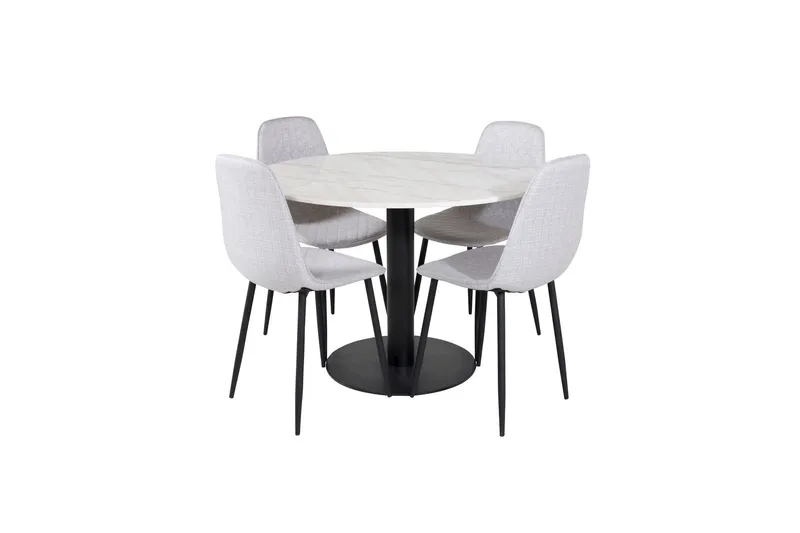 Estelle Matgrupp 106 cm Rund med 4 Polar stolar - Svart (Art.nr 3059056) — Venture Home