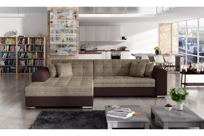 Falseti Bäddsoffa - Beige/Brun — Beige/Brun
