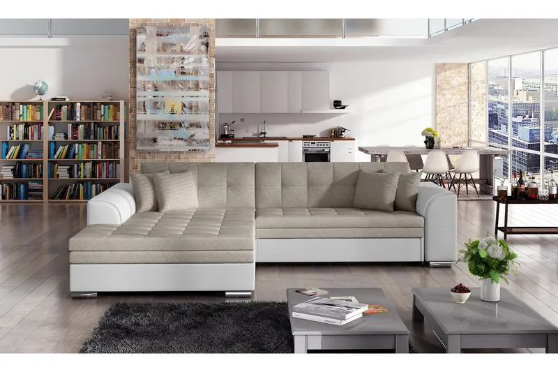 Falseti Bäddsoffa - Beige/Vit — Beige/Vit