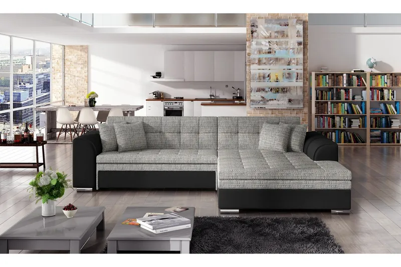 Falseti Bäddsoffa - Grå/Svart (Art.nr 694638) — Grå/Svart