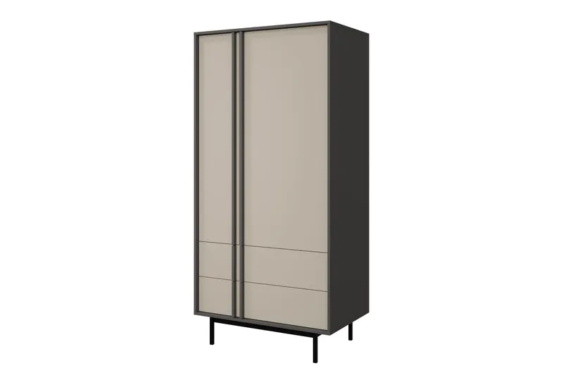 Farshian Garderob 93x195 cm - Grå/Beige — Grå/Beige
