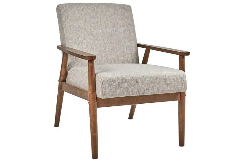 Fåtölj Esrum Grå/mörkt trä, Polyester - Grå/mörkt trä, Polyester — Grå/mörkt trä, Polyester
