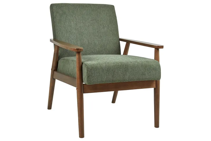 Fåtölj Esrum Grönt/mörkt trä, Polyester - Grönt/mörkt trä, Polyester — Grönt/mörkt trä, Polyester