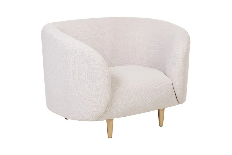 Fåtölj Loen - Beige, guld/Polyester — Beige, guld/Polyester