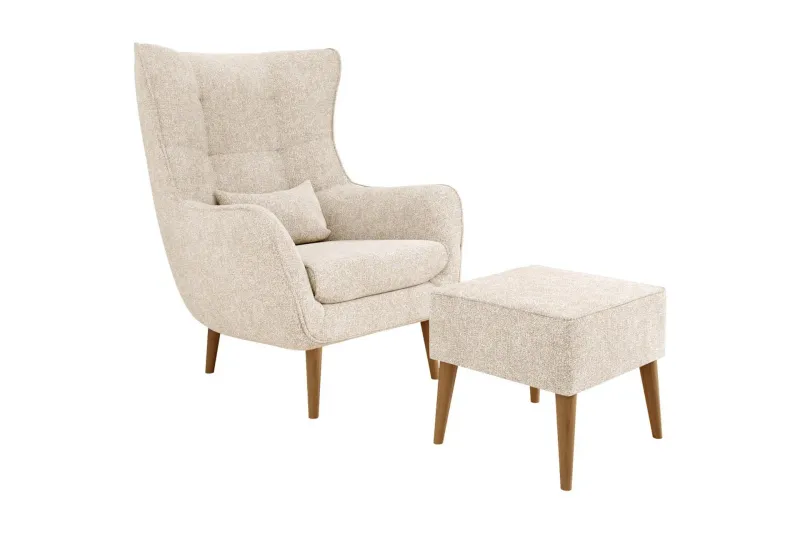 Fåtölj LORD med fotpall - Beige — Concept 55