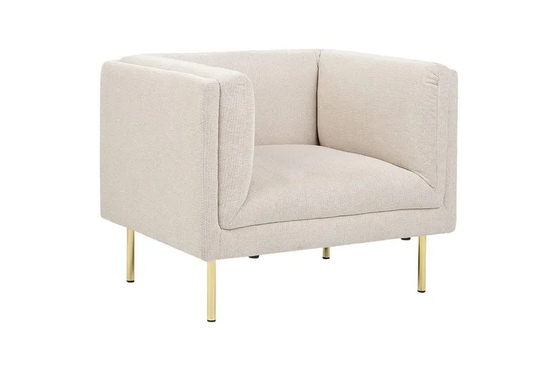Fåtölj Moen - Beige, guld — Beige, guld