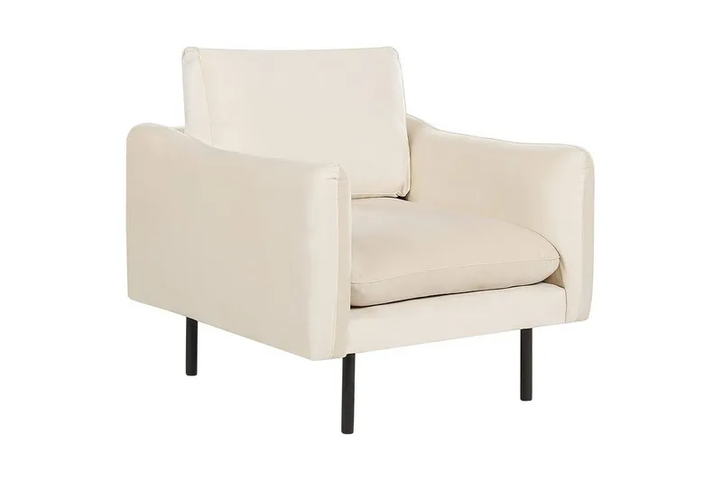 Fåtölj Vinterbro - Ljusbeige, svart/Sammet — Ljusbeige, svart/Sammet