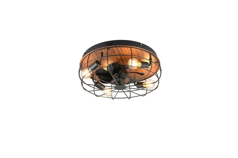 Fläkt TRIO Trondheim Mattsvart/trä - Mattsvart/trä — Trio Lighting