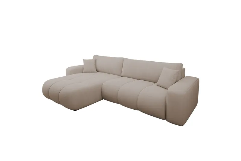 Flo Bäddsoffa med Divan 3-sits i Plysch - Beige — Beige