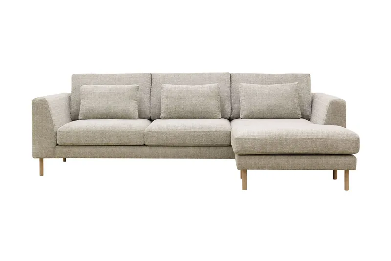 Florenz 3-sits Högervänd L-formad Divansoffa i Chenille - Grå / Beige (Art.nr 3062159) — Scandi Days
