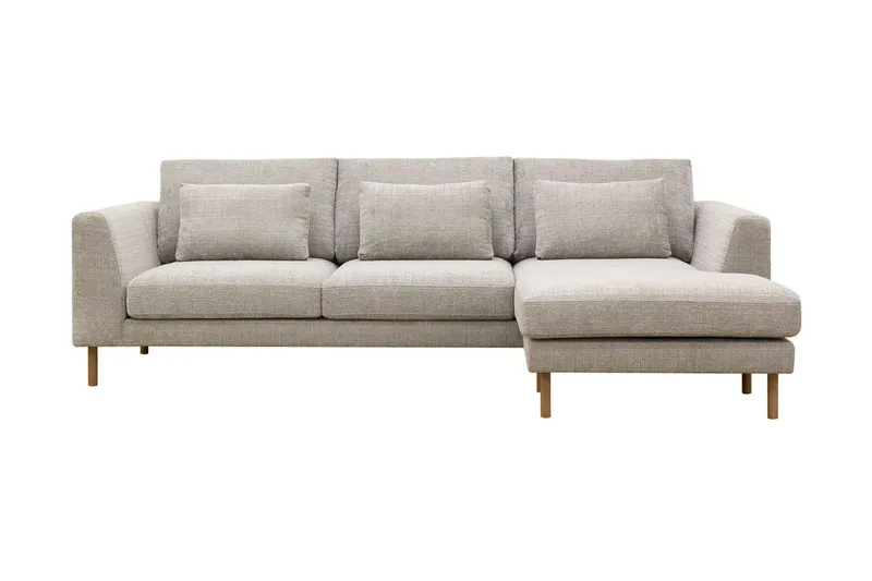 Florenz 3-sits Högervänd L-formad Divansoffa i Chenille - Grå / Beige (Art.nr 3062107) — Scandi Days