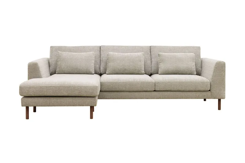 Florenz 3-sits Vänstervänd L-formad Divansoffa i Chenille - Grå / Beige (Art.nr 3062131) — Grå / Beige