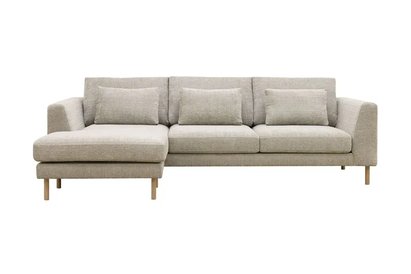 Florenz 3-sits Vänstervänd L-formad Divansoffa i Chenille - Grå / Beige (Art.nr 3062225) — Grå / Beige