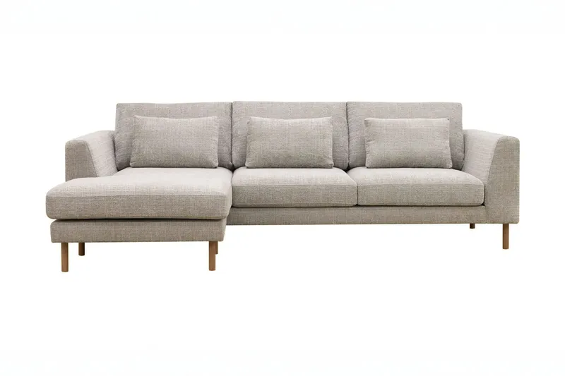 Florenz 3-sits Vänstervänd L-formad Divansoffa i Chenille - Grå / Beige (Art.nr 3062104) — Grå / Beige