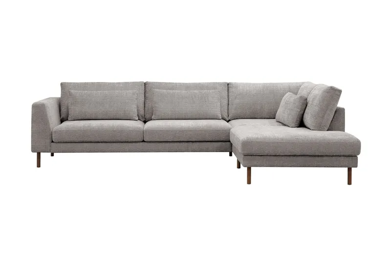 Florenz 4-sits Högervänd L-formad Schäslongsoffa i Chenille - Ljusgrå (Art.nr 3062123) — Scandi Days