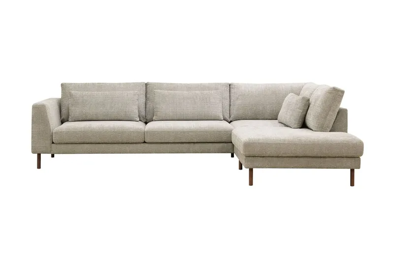 Florenz 4-sits Högervänd L-formad Schäslongsoffa i Tyg - Grå / Beige (Art.nr 3062154) — Grå / Beige
