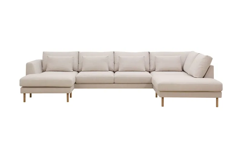 Florenz 4-sits Högervänd U-formad Soffa med Divan och Schäslong i Tyg - Beige (Art.nr 3062160) — Beige