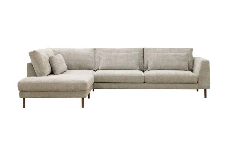 Florenz 4-sits Vänstervänd L-formad Schäslongsoffa i Tyg - Grå / Beige (Art.nr 3062181) — Grå / Beige