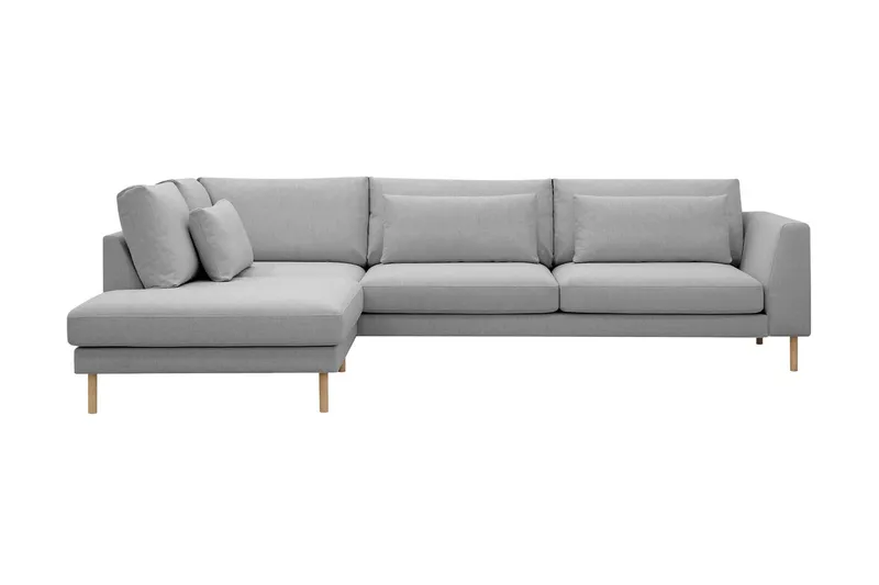 Florenz 4-sits Vänstervänd L-formad Schäslongsoffa i Tyg - Ljusgrå (Art.nr 3062120) — Ljusgrå
