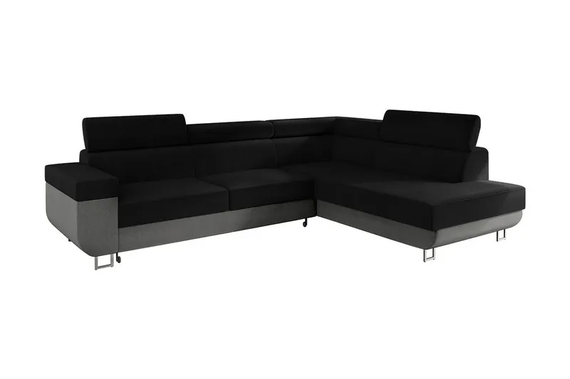 Fonti Bäddsoffa m. Schäslong 3-sits L-formad - Grå (Art.nr 1577193) — Grå