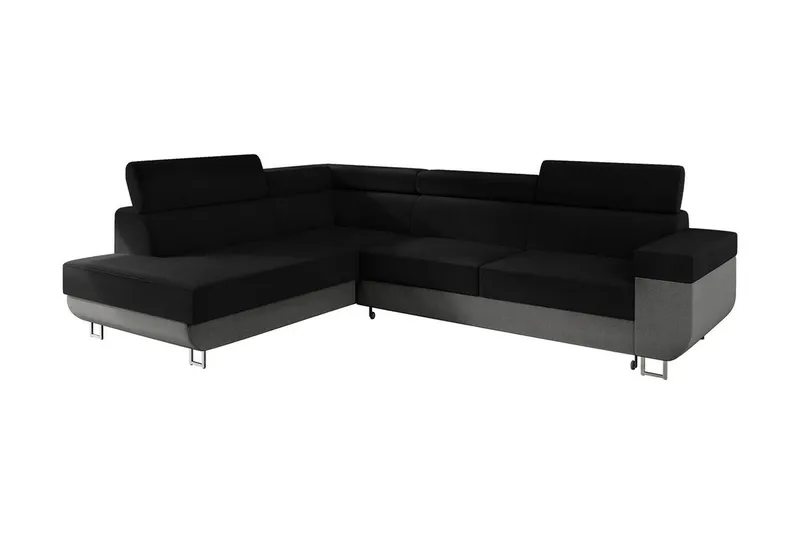 Fonti Bäddsoffa m. Schäslong 3-sits L-formad - Grå (Art.nr 1577109) — Grå