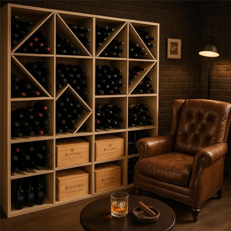 Förvaringsbox i trä för vin \| 60x60 cm \| Arvino