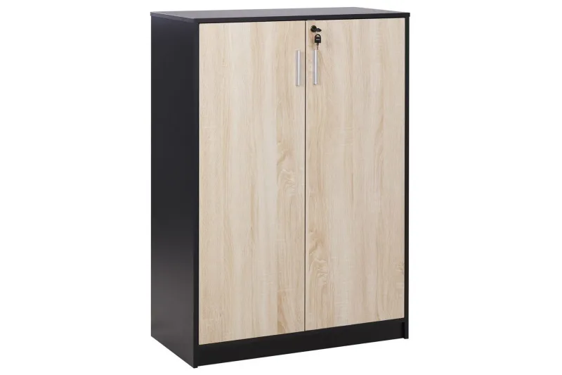 Förvaringsenhet Zehna Ljus trä, svart, 80x40x117 cm - Ljus trä, svart, 80x40x117 cm — Ljus trä, svart, 80x40x117 cm