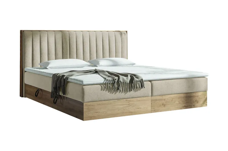 Förvaringssäng HARMONY 140x200 - Beige — Beige