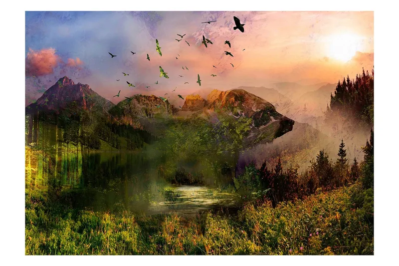 Fototapet Bear In The Mountain 100x70 - Artgeist sp. z o. o. — Artgeist sp. z o. o.