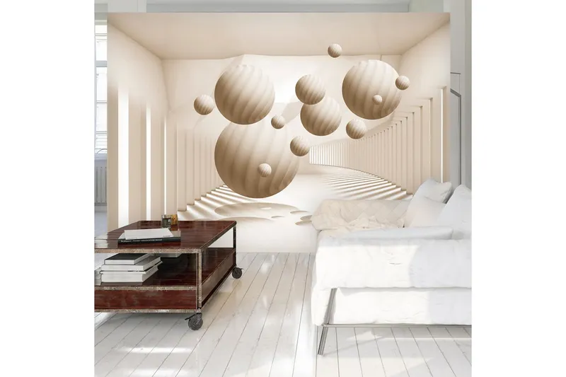 Fototapet Beige Balls 100x70 - Artgeist sp. z o. o. — Artgeist sp. z o. o.
