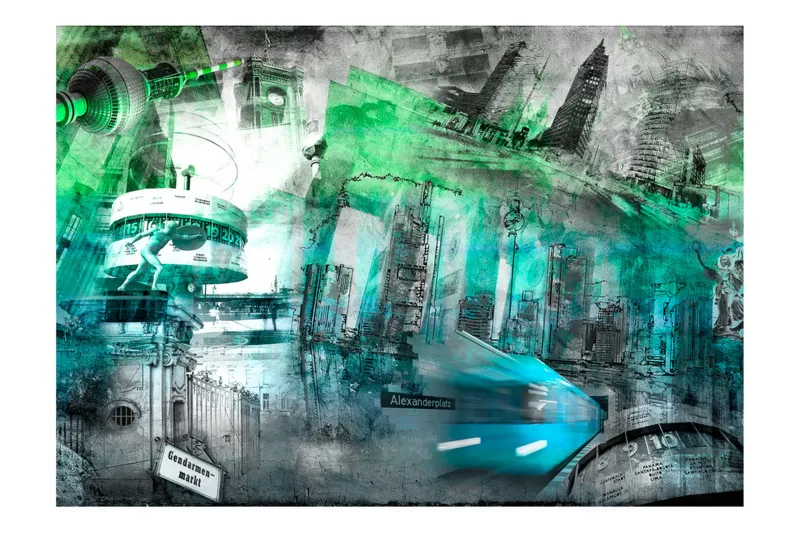 Fototapet Berlin Kollage Grön 300x210 - Artgeist sp. z o. o. — Artgeist sp. z o. o.