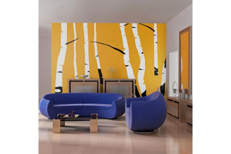 Fototapet Birches On The Orange Background 350x270 - Artgeist sp. z o. o. — Artgeist sp. z o. o.