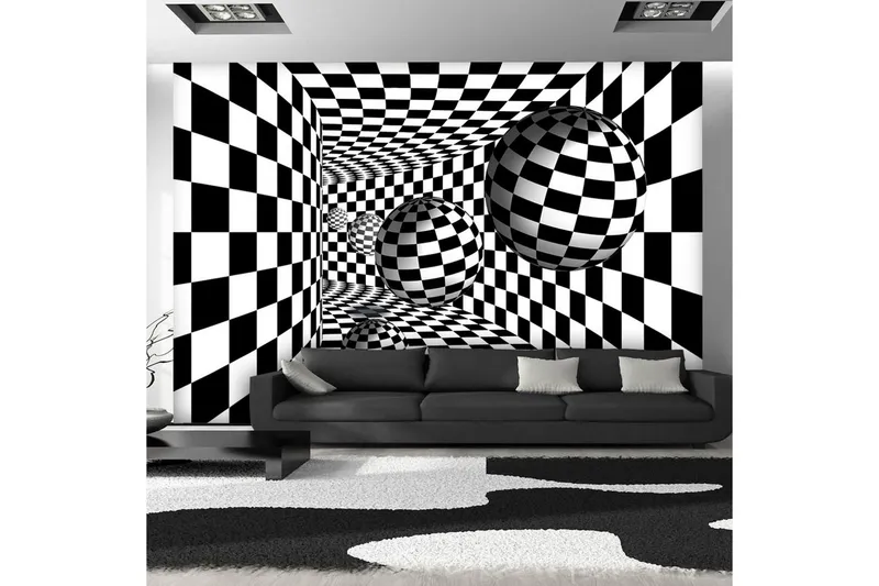 Fototapet Black & White Corridor 100x70 - Artgeist sp. z o. o. — Artgeist sp. z o. o.